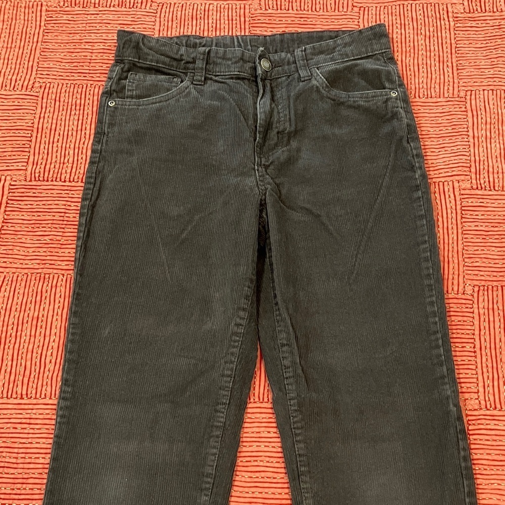 Boys size 14 Dark Gray Corduroy Pants - light FADE at knees - Picture 3 of 14